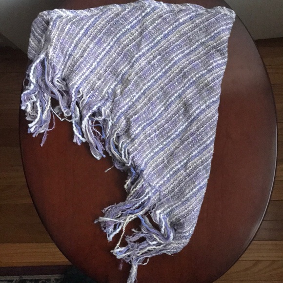 Handmade Knitted Neck Scarf Lavender and white - Picture 2 of 5